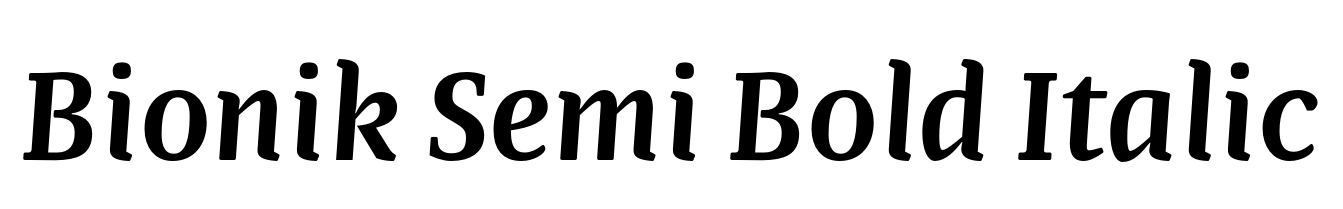 Bionik Semi Bold Italic